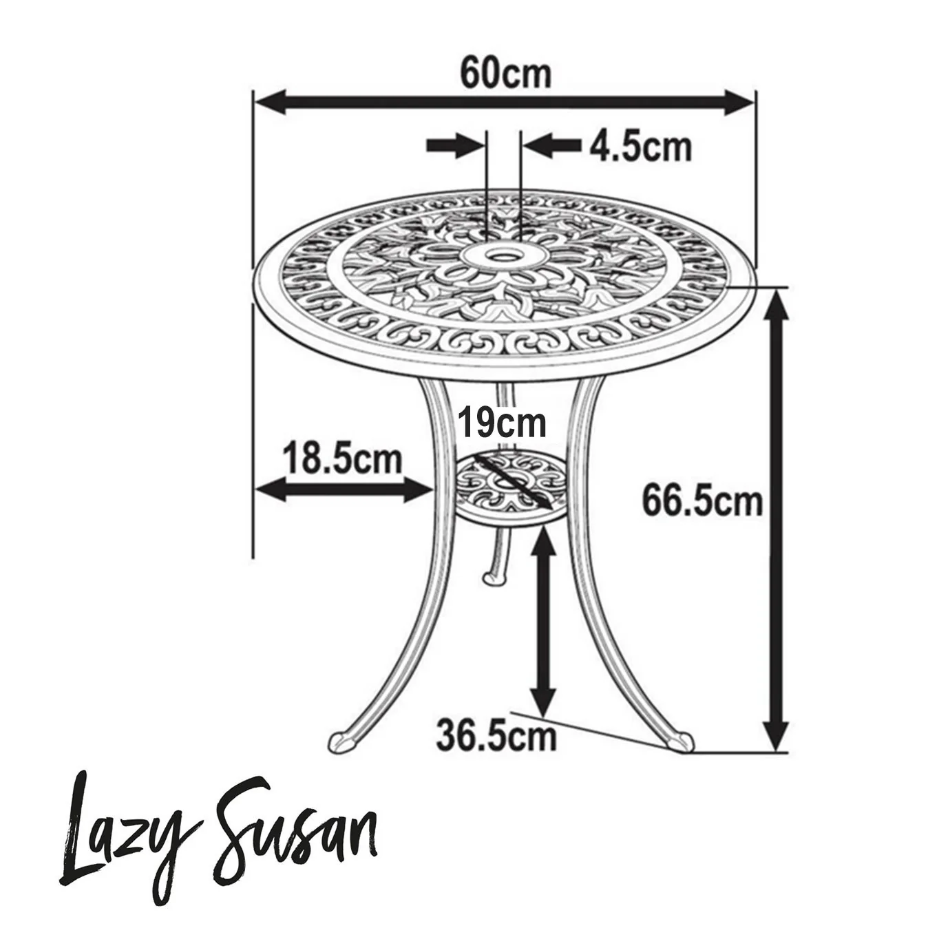 Tulip Bistro Table - Antique Bronze - Image 5