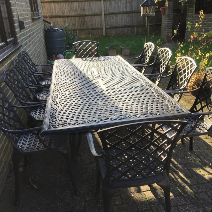 Vanessa Table 10 Seater Set - Antique Bronze - Image 4