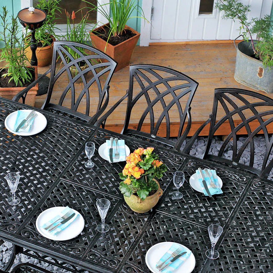 Vanessa Table 10 Seater Set - Antique Bronze - Image 7