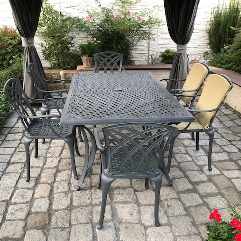 Vanessa Table 10 Seater Set - Slate Grey - Image 4