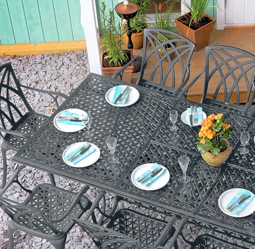 Vanessa Table 10 Seater Set - Slate Grey - Image 6