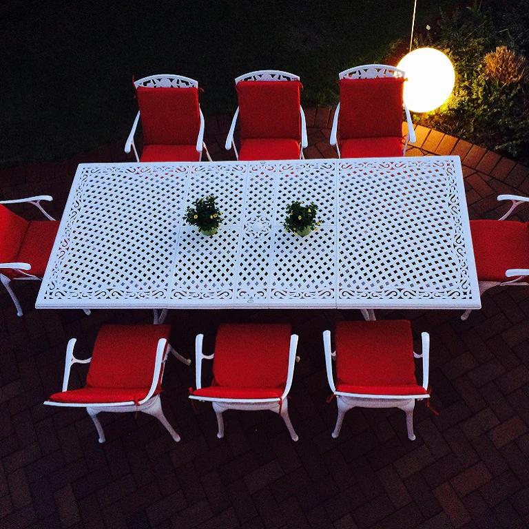 Vanessa Table 10 Seater Set - White - Image 5