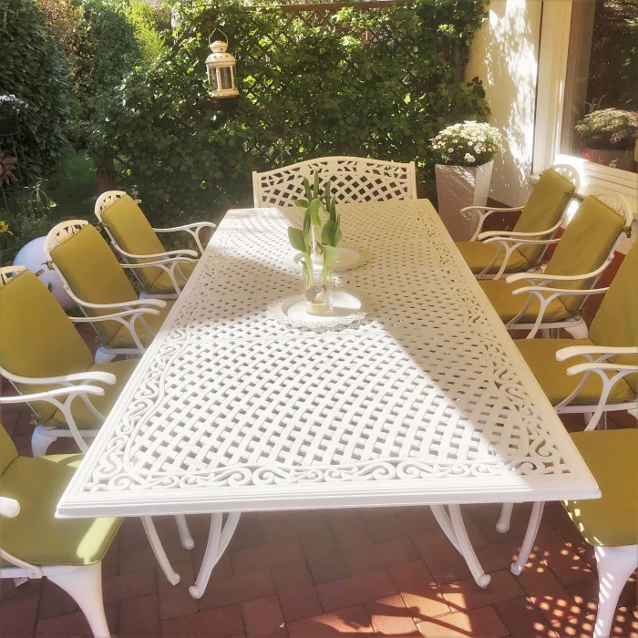 Vanessa Table 10 Seater Set - White - Image 6