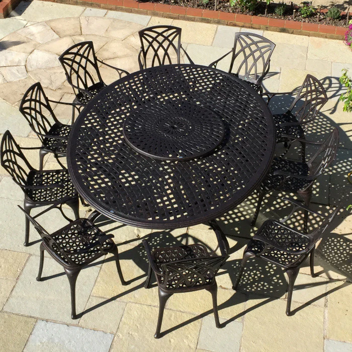 Victoria Table 10 Seater Set - Antique Bronze - Image 3