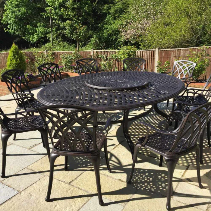 Victoria Table 10 Seater Set - Antique Bronze - Image 4