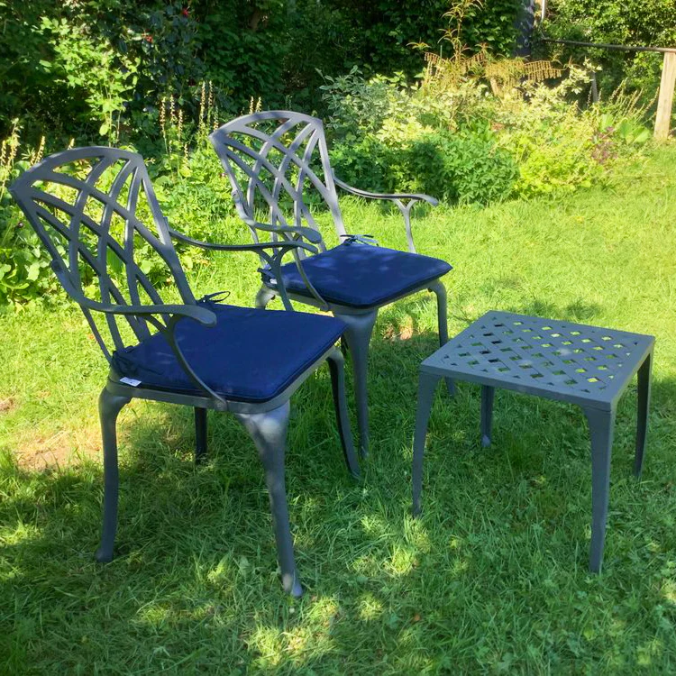 Willow Table 2 Seater Set - Slate Grey - Image 2